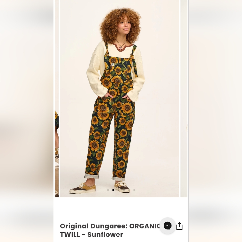 Lucy & Yak Original Dungaree Organic Twill Sunflower Overalls 18R